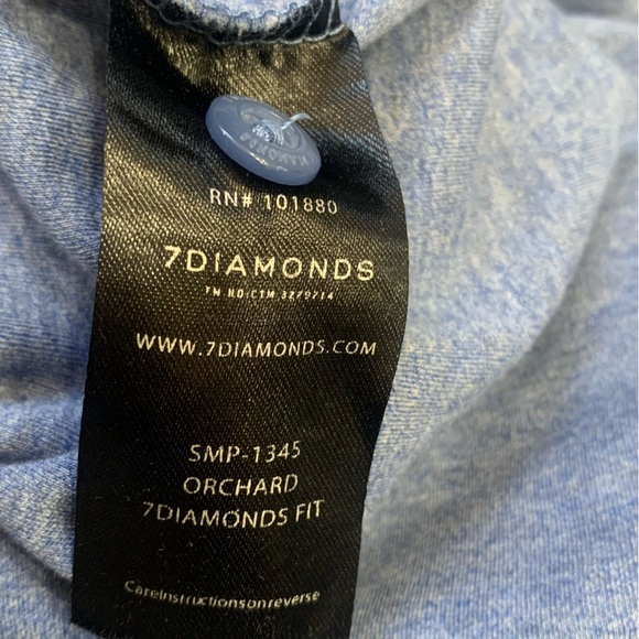 7 Diamonds Men’s Polo Two Toned Light Blue & Heather Gray - Picture 3 of 4